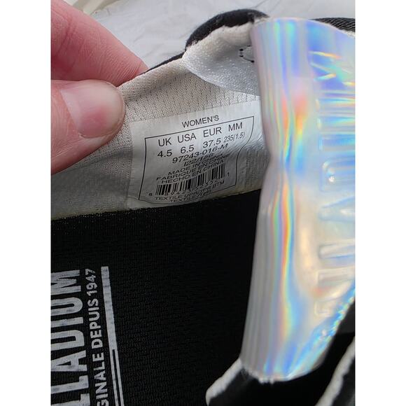 Palladium Revolt LO TX Black White Womens Platform Shoes womens size 6.5 NIB - Picture 6 of 6